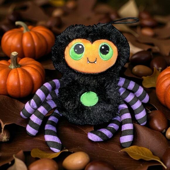 American Greetings 8" Plush Spider Halloween Hanging Stuffed Decor Spooky Toy - Picture 1 of 10